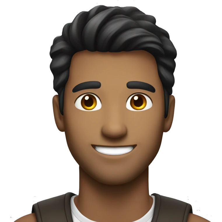 Handsome man with dark hair and nice smile  emoji
