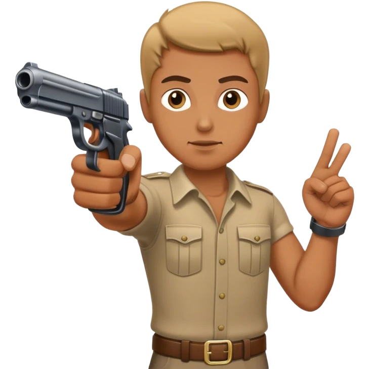Guy pointing a gun emoji