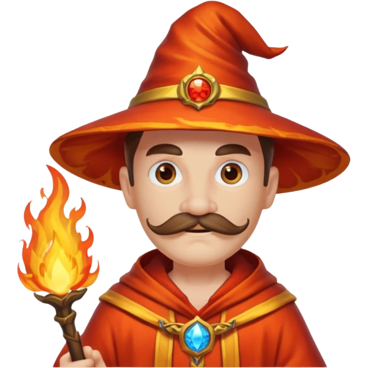 fire wizard with mustache emoji