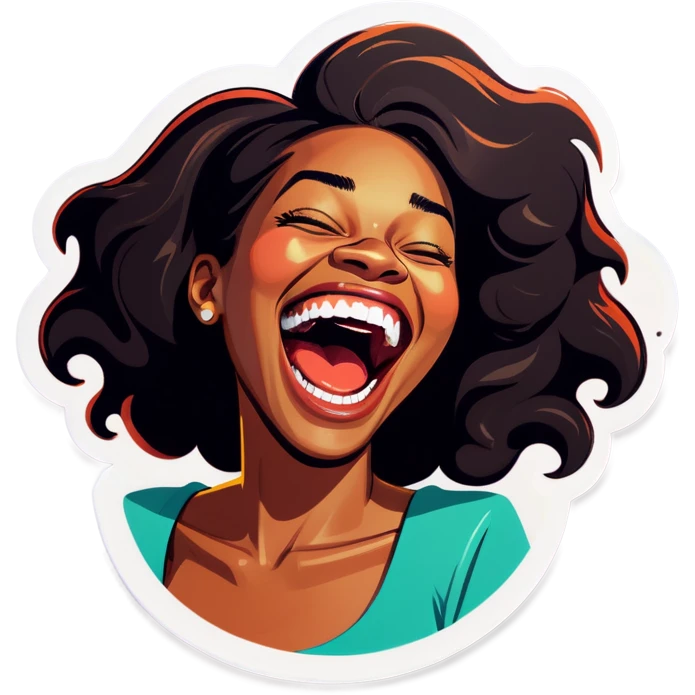 Black woman laughing hysterically  emoji