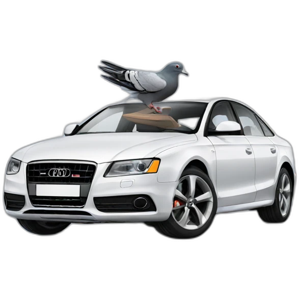 pigeon in audi car emoji