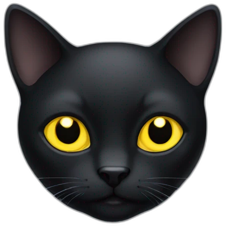 Black Cat with yellow eyes emoji