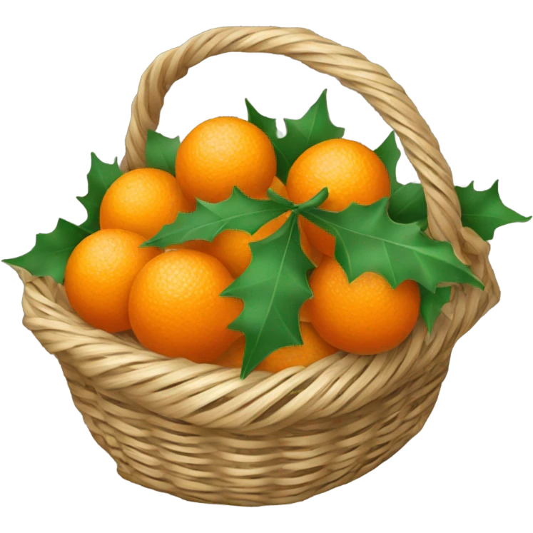 Christmas basket with tangerines emoji