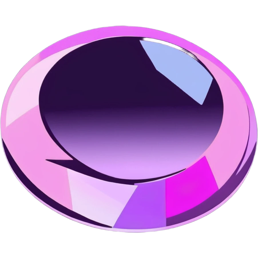 Round cut kunzite gemstone with holographic rainbow reflections, pink-purple crystal gem with brilliant facets emoji