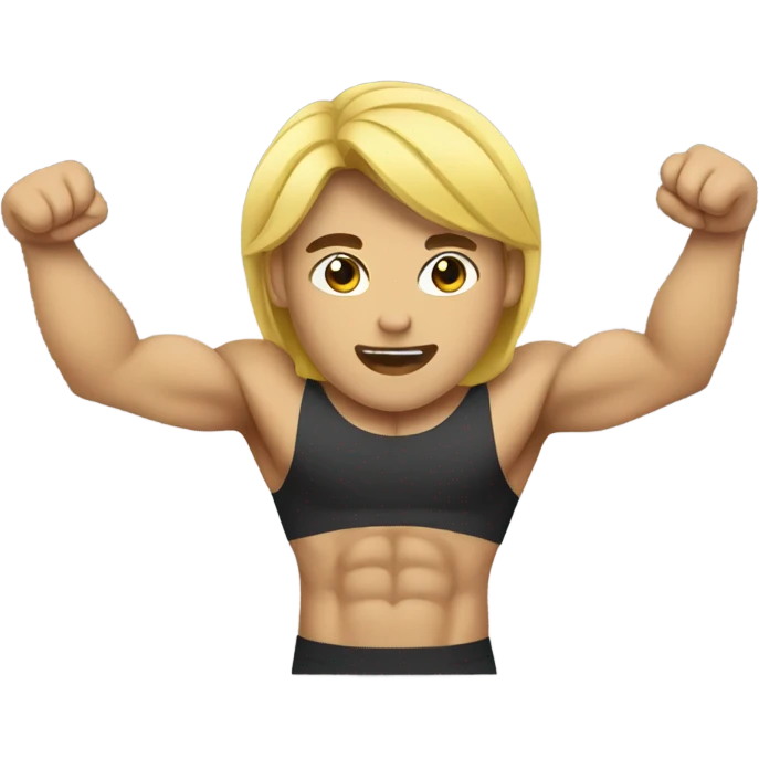 muscular asian personal trainer golden hair emoji