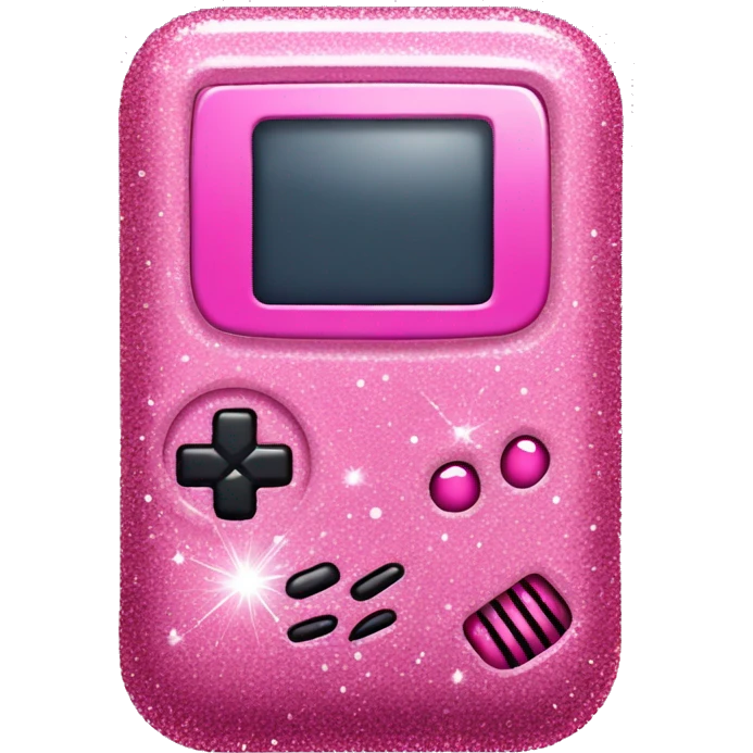 Pink gameboy with glitter and sparkles on it emoji