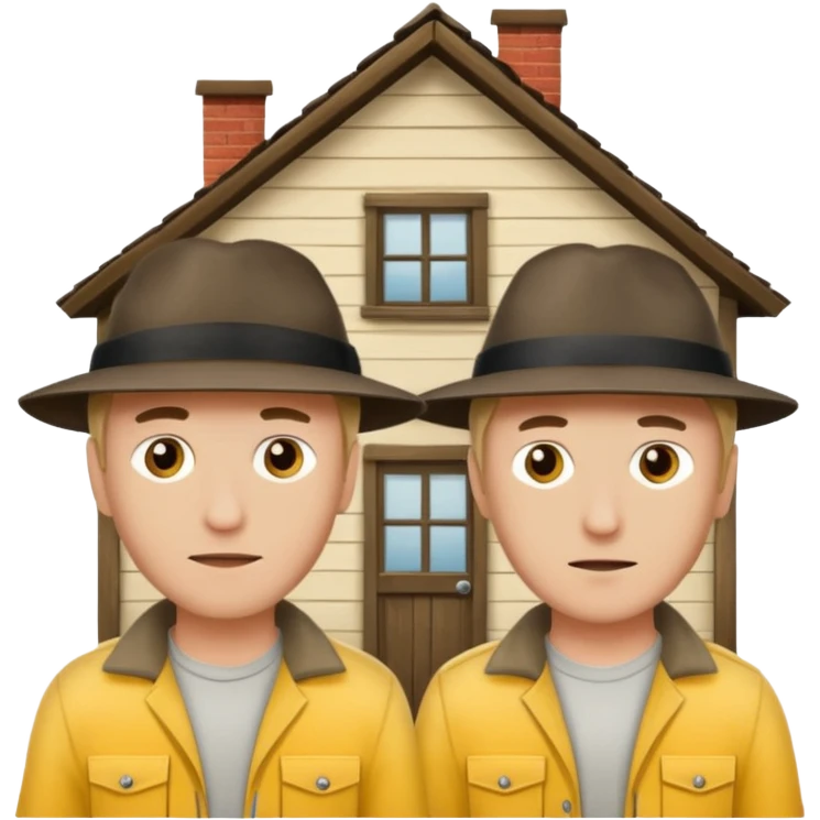 two guys trespassing their house emoji