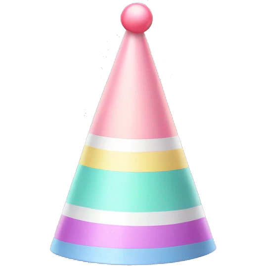 Pastel party hat isolated emoji