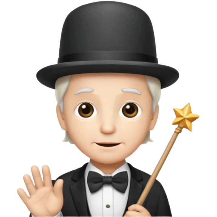 67 kid with a bowtie, a fancy hat and a wand emoji
