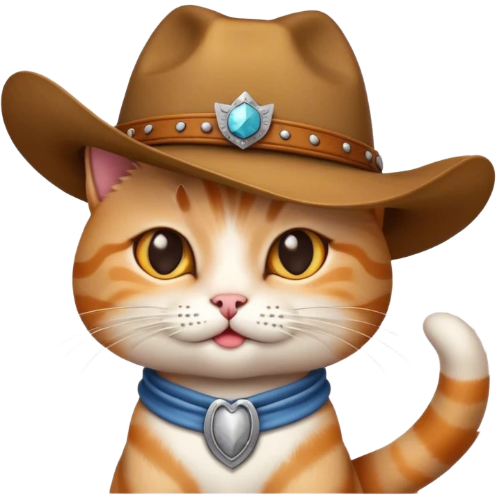 cat with a cowboy hat being flirty emoji