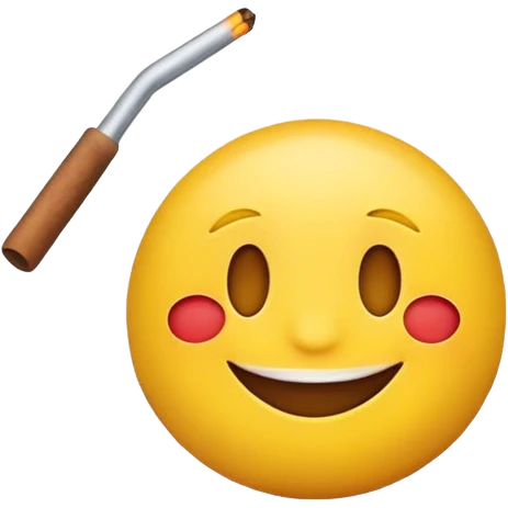 happy emoji with a blunt emoji