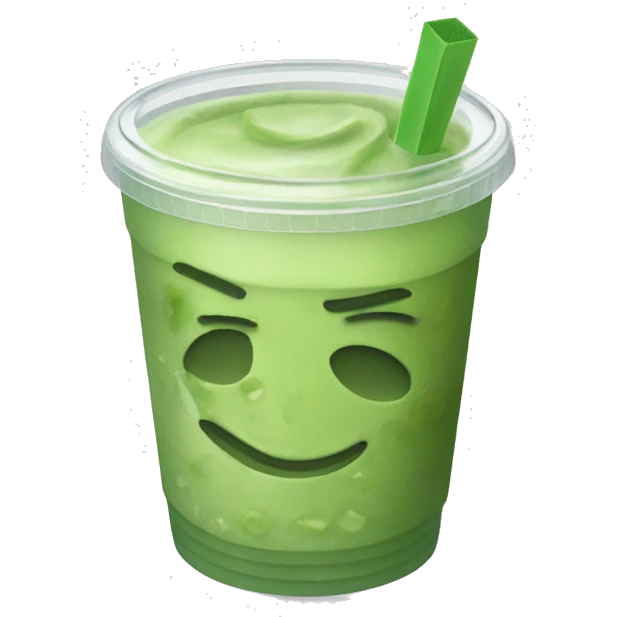 iced matcha in clear takeaway cup emoji