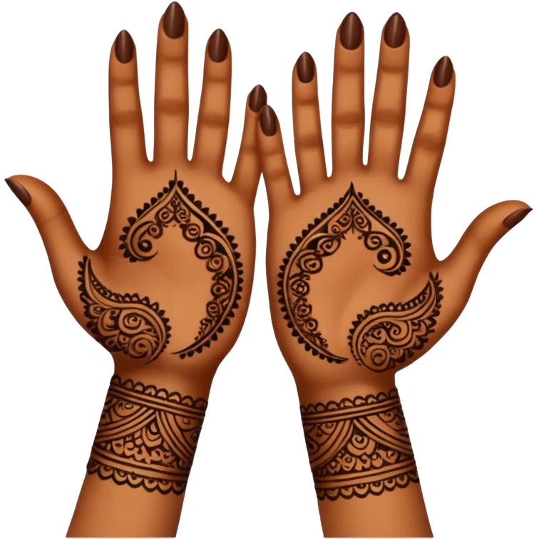2 hands with mehendi emoji