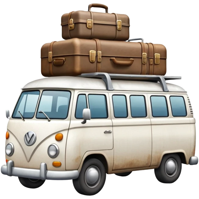 Van with luggage on top emoji