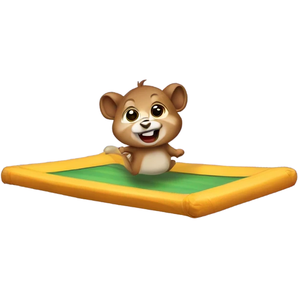 Una ardilla saltando en un trampolín  emoji