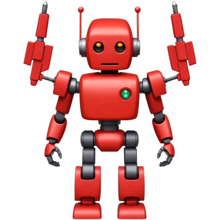 A red robot with 2 bomb weapon on his arms, he has a blocky body and a round red head emoji