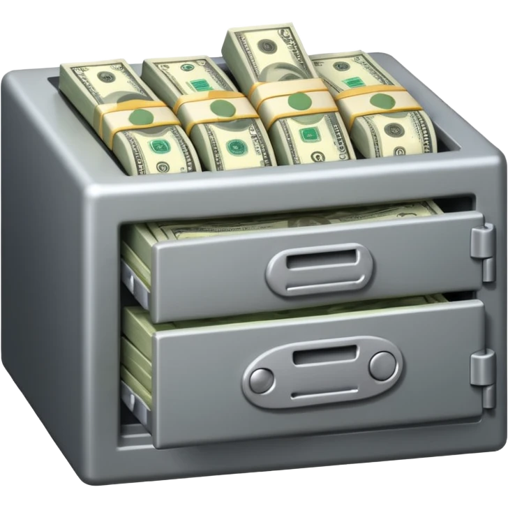 Dinero en una caja fuerte emoji