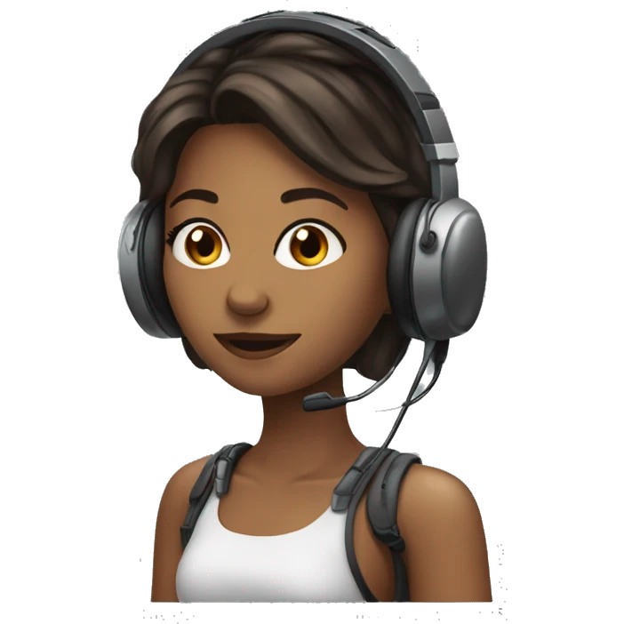 Hot girl with a headset emoji