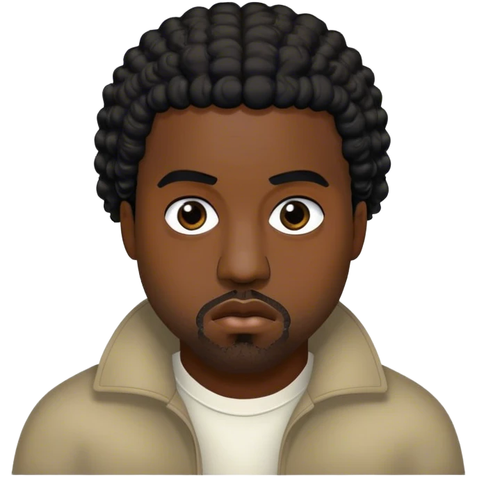 Kanye West Kanye West black curly hair  emoji