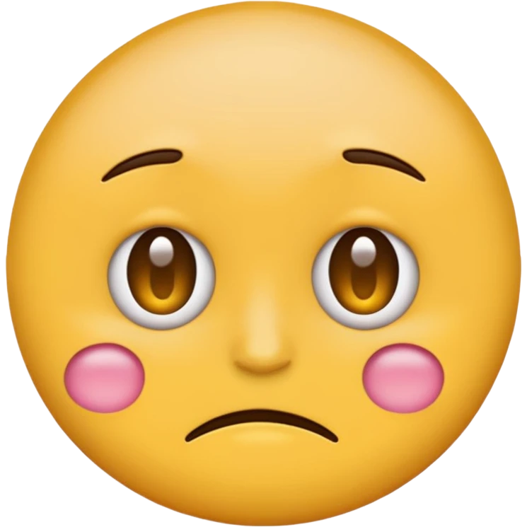 two  round faced emojis not happy stuck together no pink cheeks emoji