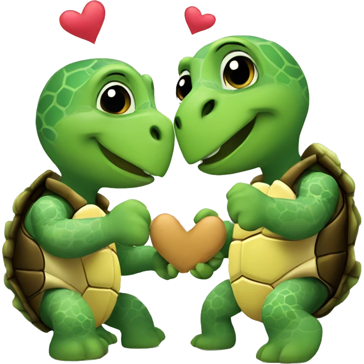 Turtles in love emoji
