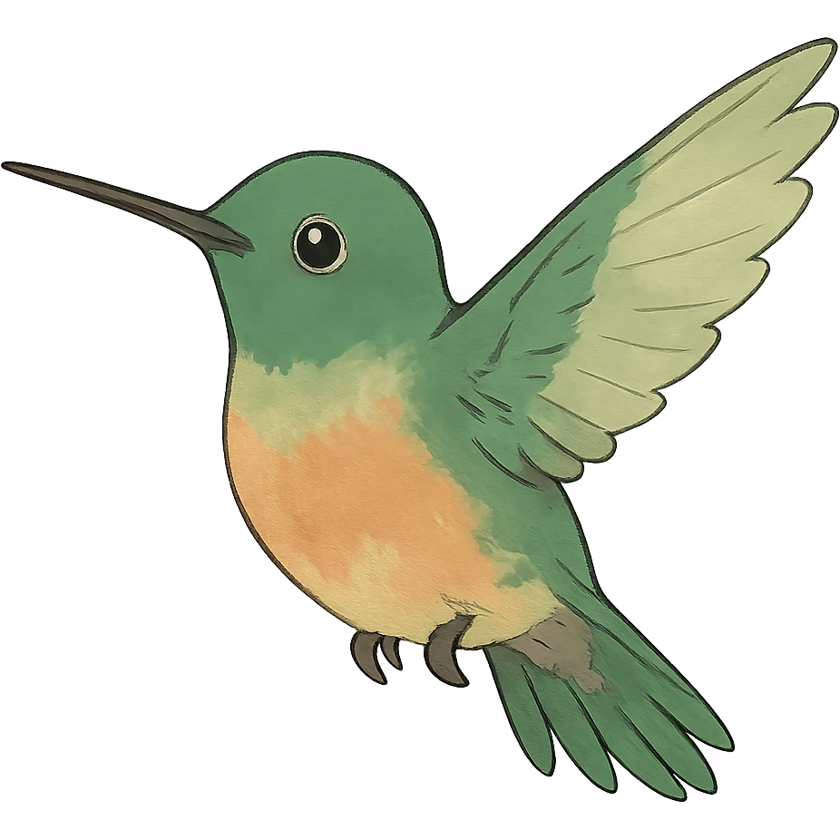 hummingbird ghibli style emoji