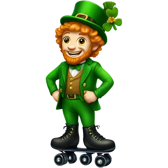 A leprechaun and rollerskates emoji