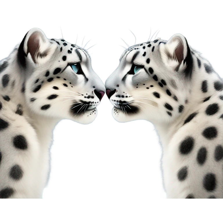 Snow leopards kissing emoji