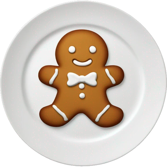 plate with gingerbread man on top emoji