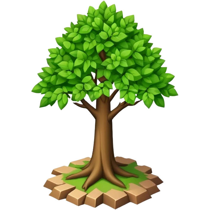 isometric rugged small simple tree emoji