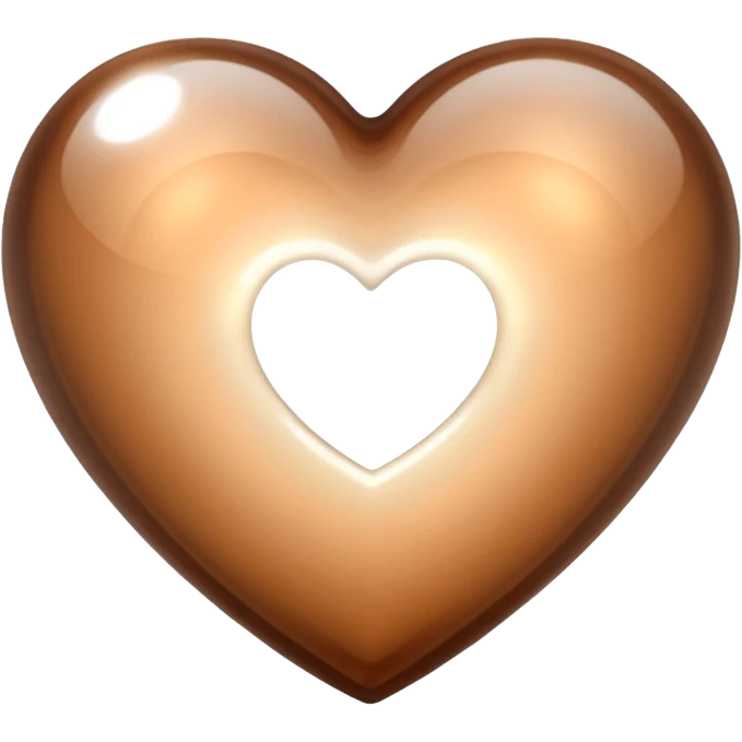 Pearl pale brown Transparent Heart emoji