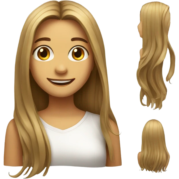 smiling girl with long hair emoji