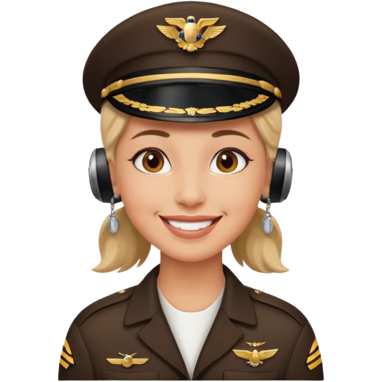Pilot without cap just earrings 
 emoji