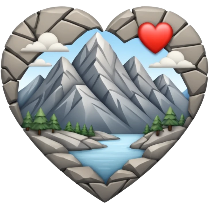 mountain themed heart emoji