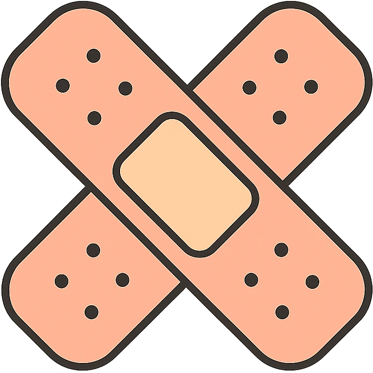 criss-cross plaster, soft colors, minimal shading emoji