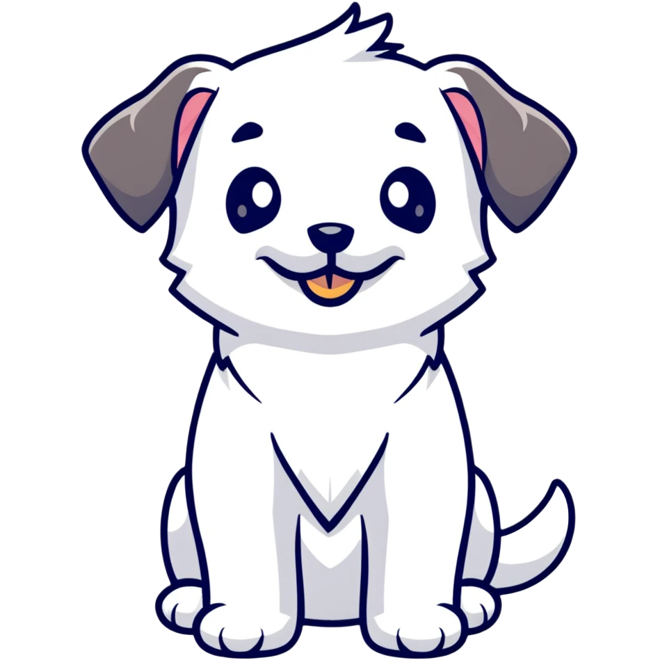 cartoon Maltese puppy giving a thumbs up, cheerful expression emoji