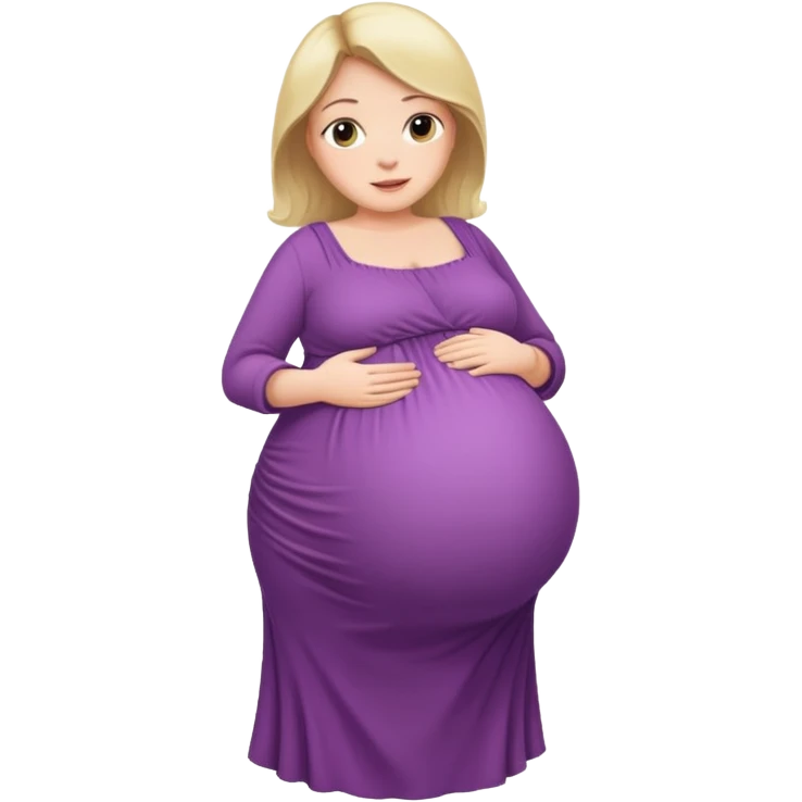 heavily pregnant woman with extremely large overdue belly emoji