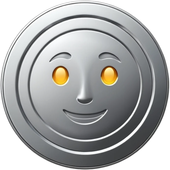 Coin , silver. emoji