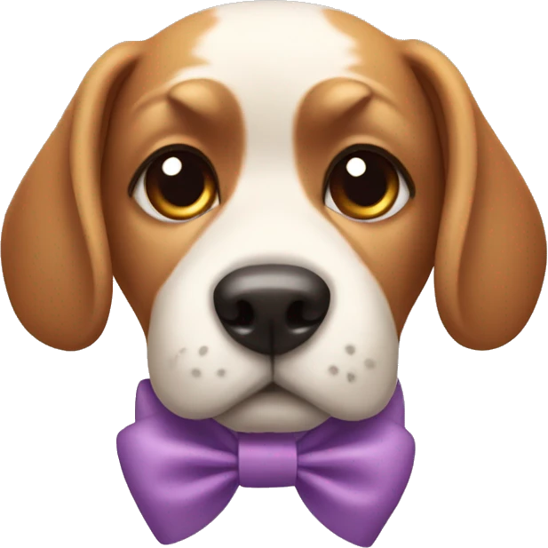 Dog wearing a bow  emoji