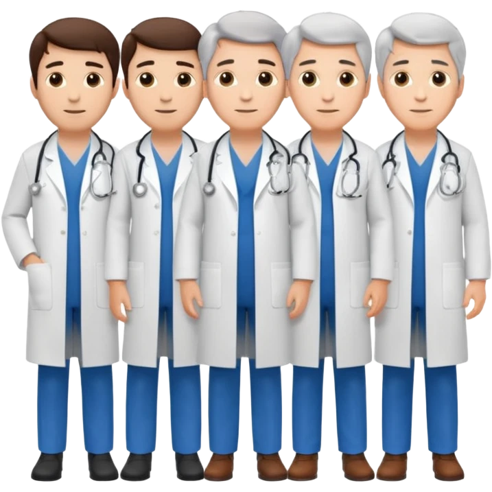 5 doctor staff all men make the differ in age make some space between em emoji
