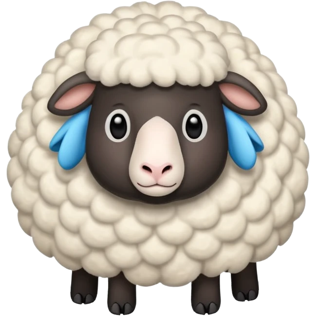 Black sheep around white sheep emoji