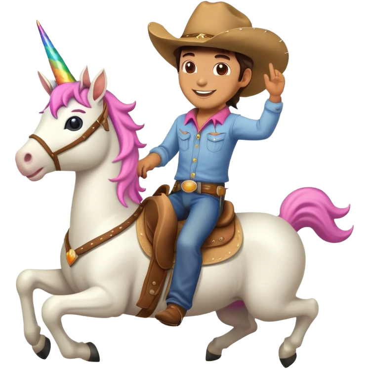 Cowboy riding on a unicorn  emoji
