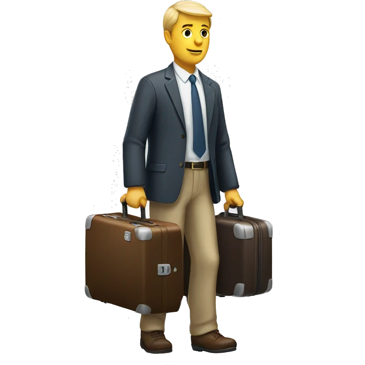 a white man with a suitcase emoji