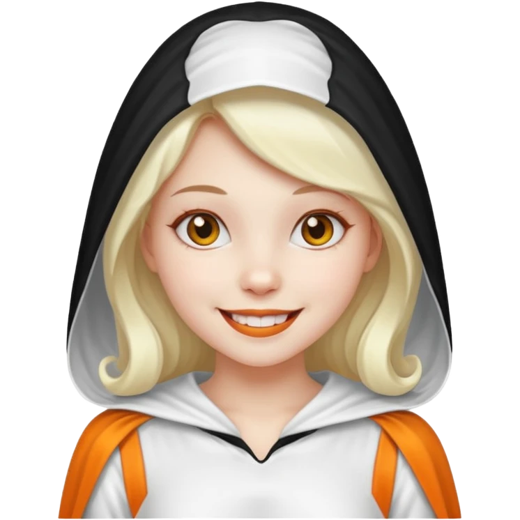 girl with hallowen white costumes emoji