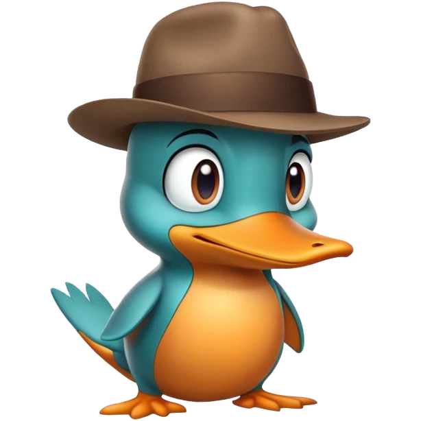 Perry the Platypus with fedora hat emoji