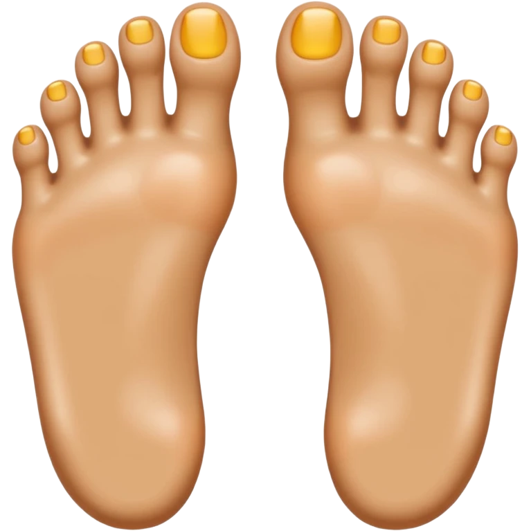 two cartoon feet, facing forward, five toes each, shiny, perfectly orthopedic shape, emoji style emoji