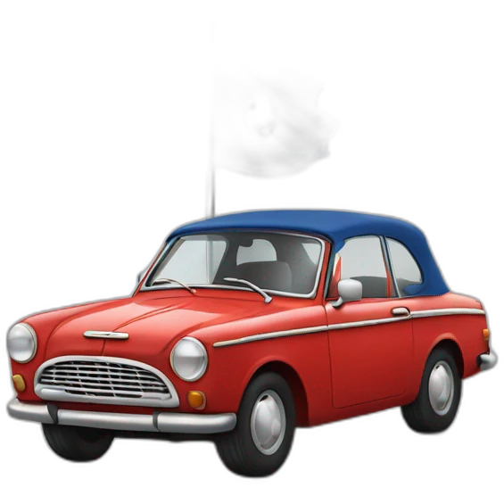 Drapeau sur une voiture emoji