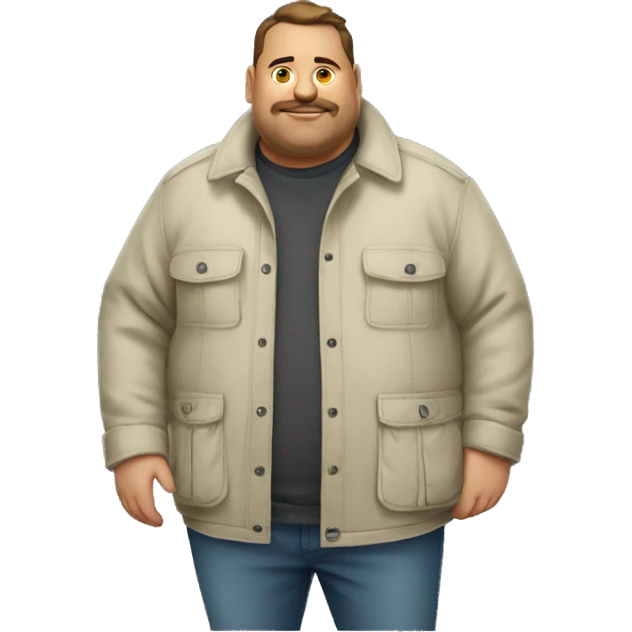 Fat man with Napapijri overshirt  emoji