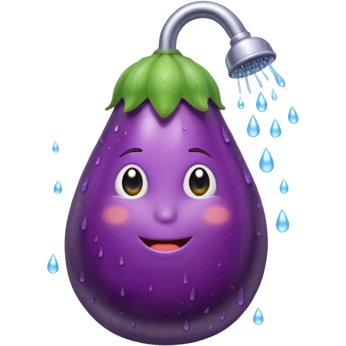 an eggplant taking a shower emoji