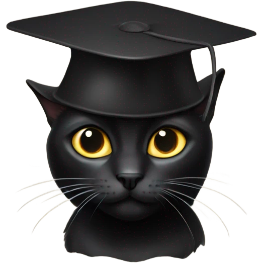 Black cat wearing kid’s propellor hat emoji